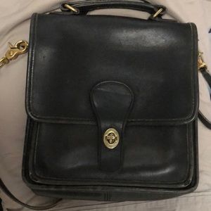 Black leather Coach crossbody bag, vintage